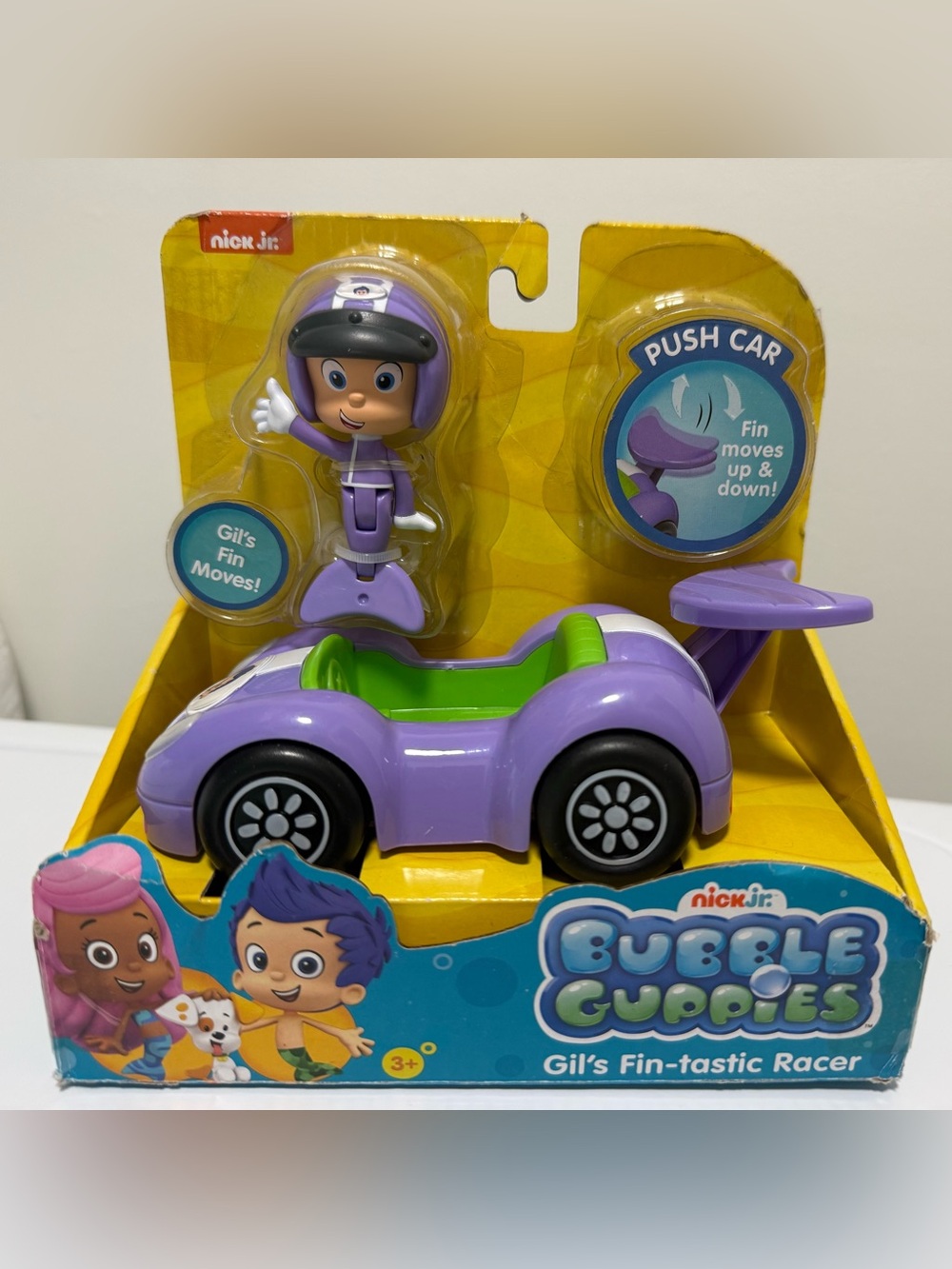 NEW Bubble Guppies Gil’s Fin-Tastic Racer Push Car & Handmade Plush Grumpfish - Picture 2 of 10